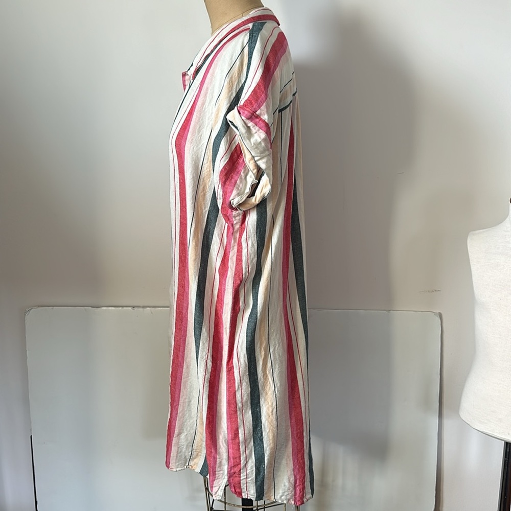 Thread and Supply linen blend Dress striped tunic Casual L - Picture 5 of 9